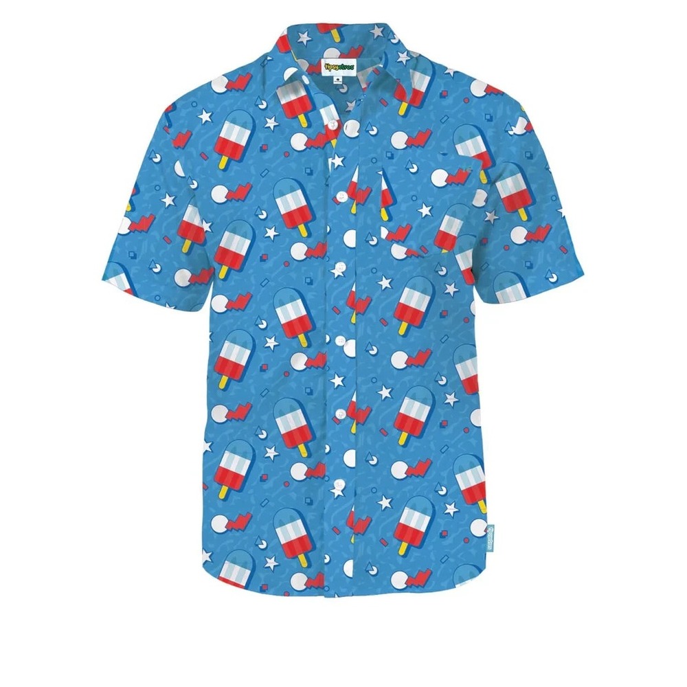 TIPSY ELVES PATRIOTIC POPS BUTTON FRONT SHIRT Mens Size XL NEW WITH TAGS